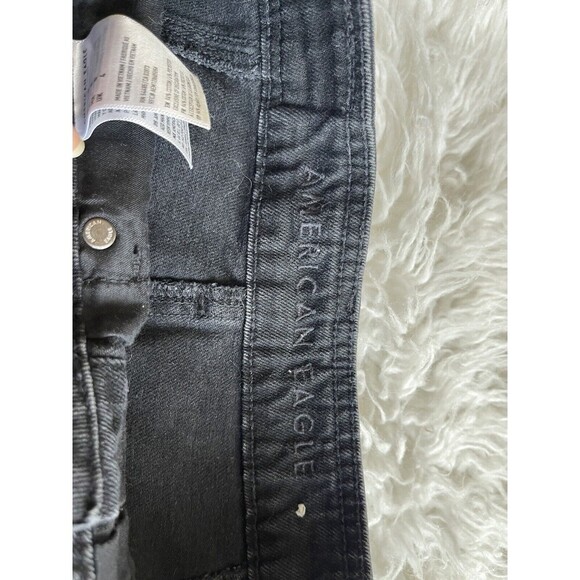 American Eagle AE Size 0 Black Hi Rise Mini Skirt Jan Skirt Button Front Denim - Picture 5 of 6